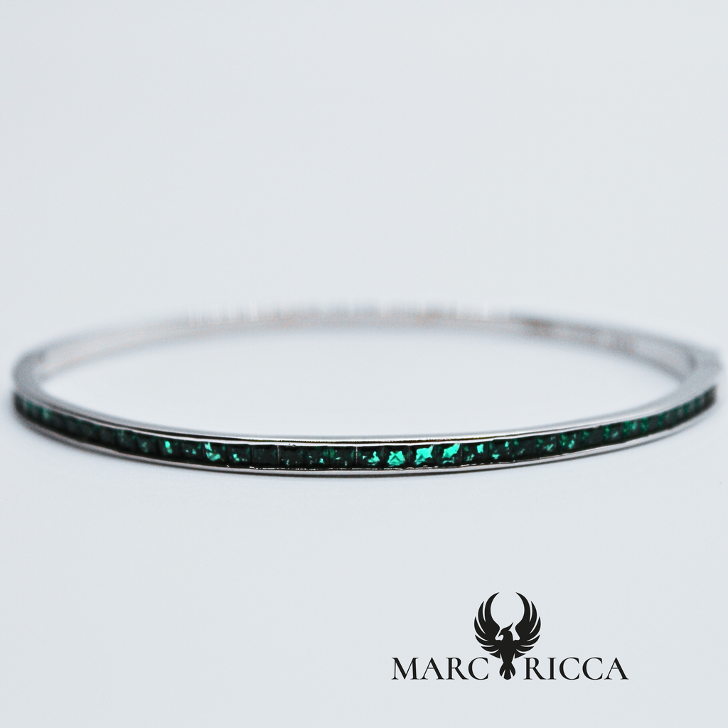 Bracelet en Argent 925 et Zircon vert ou rose