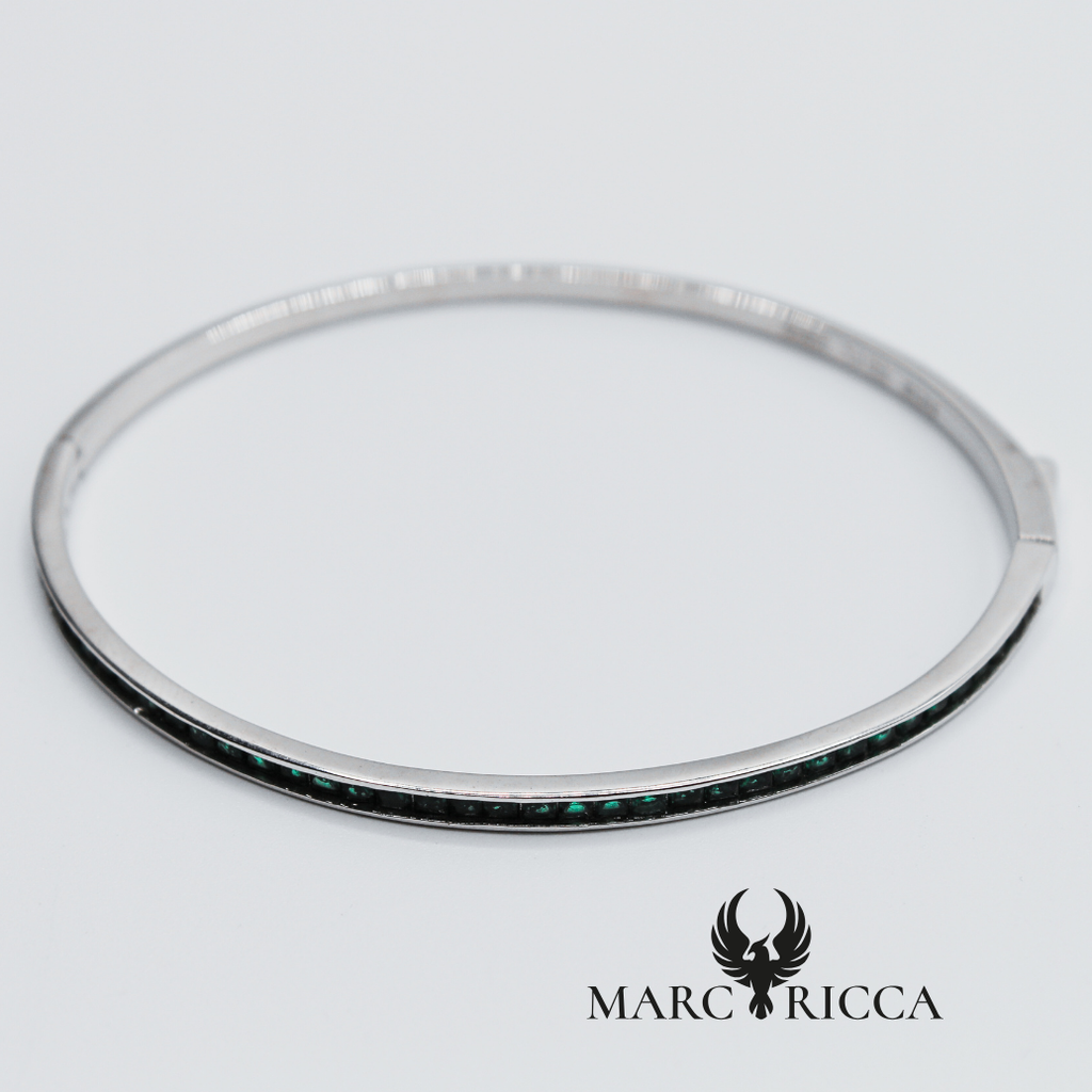 Bracelet en Argent 925 et Zircon vert ou rose