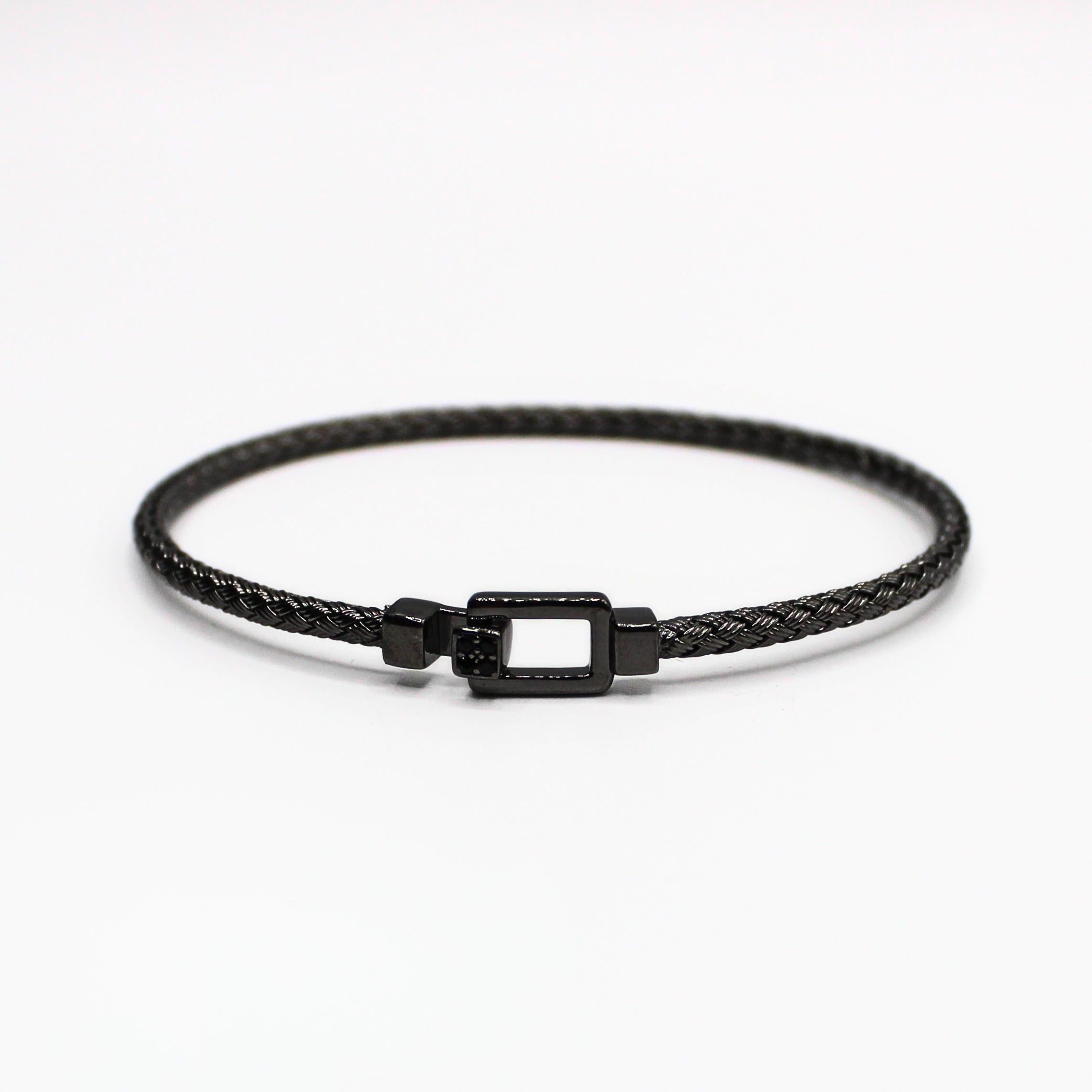 Bracelet Argent tressé, motif crochet - Valenzi