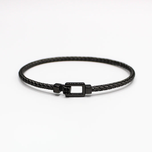 Bracelet Argent tressé, motif crochet - Valenzi