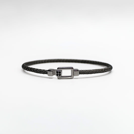 Bracelet Argent tressé, motif crochet - Valenzi
