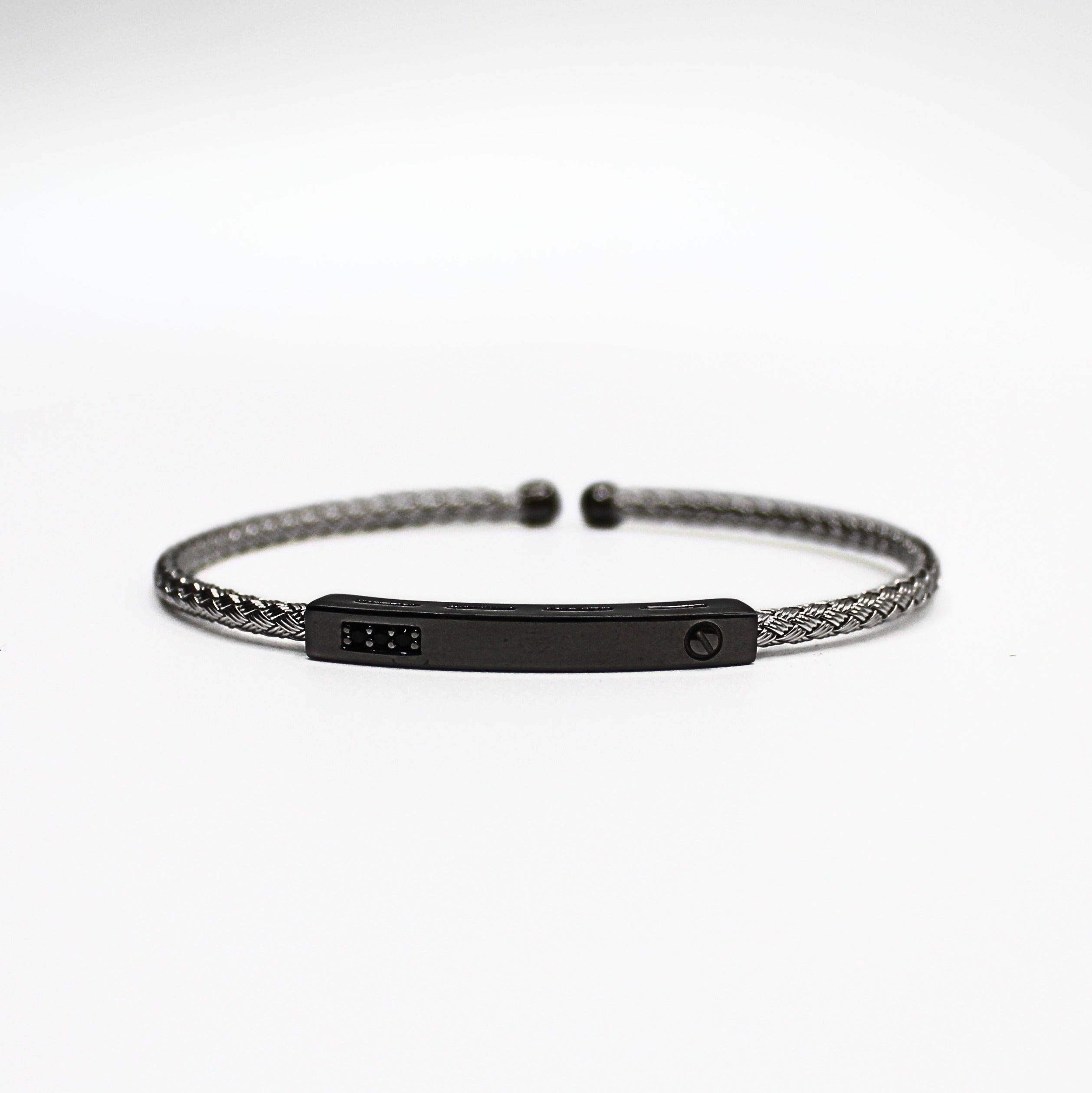 Bracelet Argent tressé, motif Barrette - Valenzi