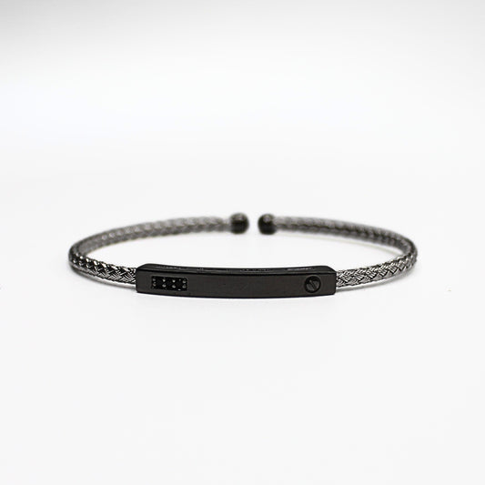 Bracelet Argent tressé, motif Barrette - Valenzi
