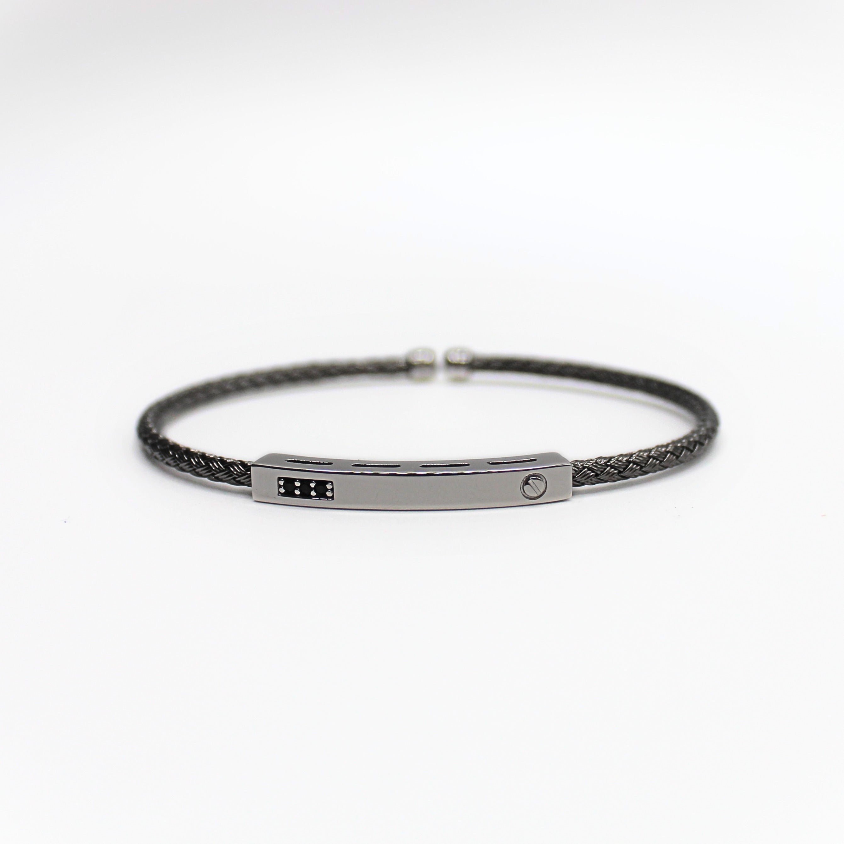 Bracelet Argent tressé, motif Barrette - Valenzi
