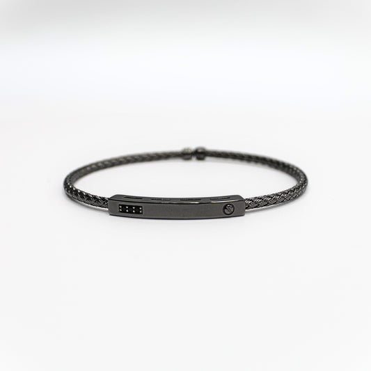 Bracelet Argent tressé, motif Barrette - Valenzi