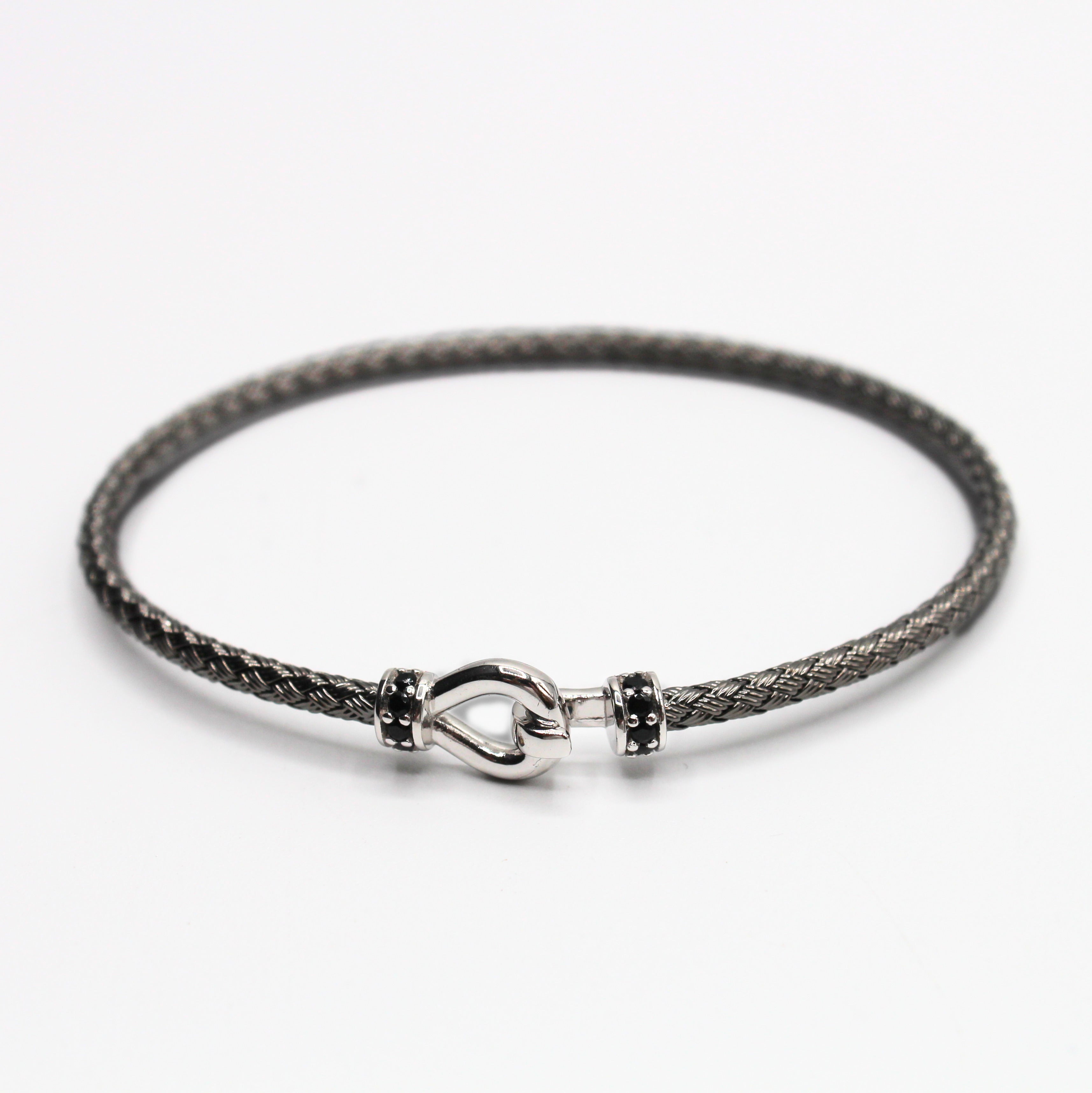 Bracelet Argent tressé, motif Barrette - Valenzi