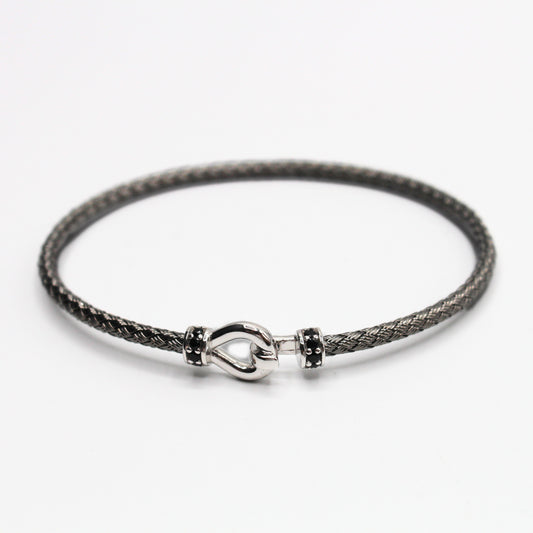 Bracelet Argent tressé, motif Barrette - Valenzi