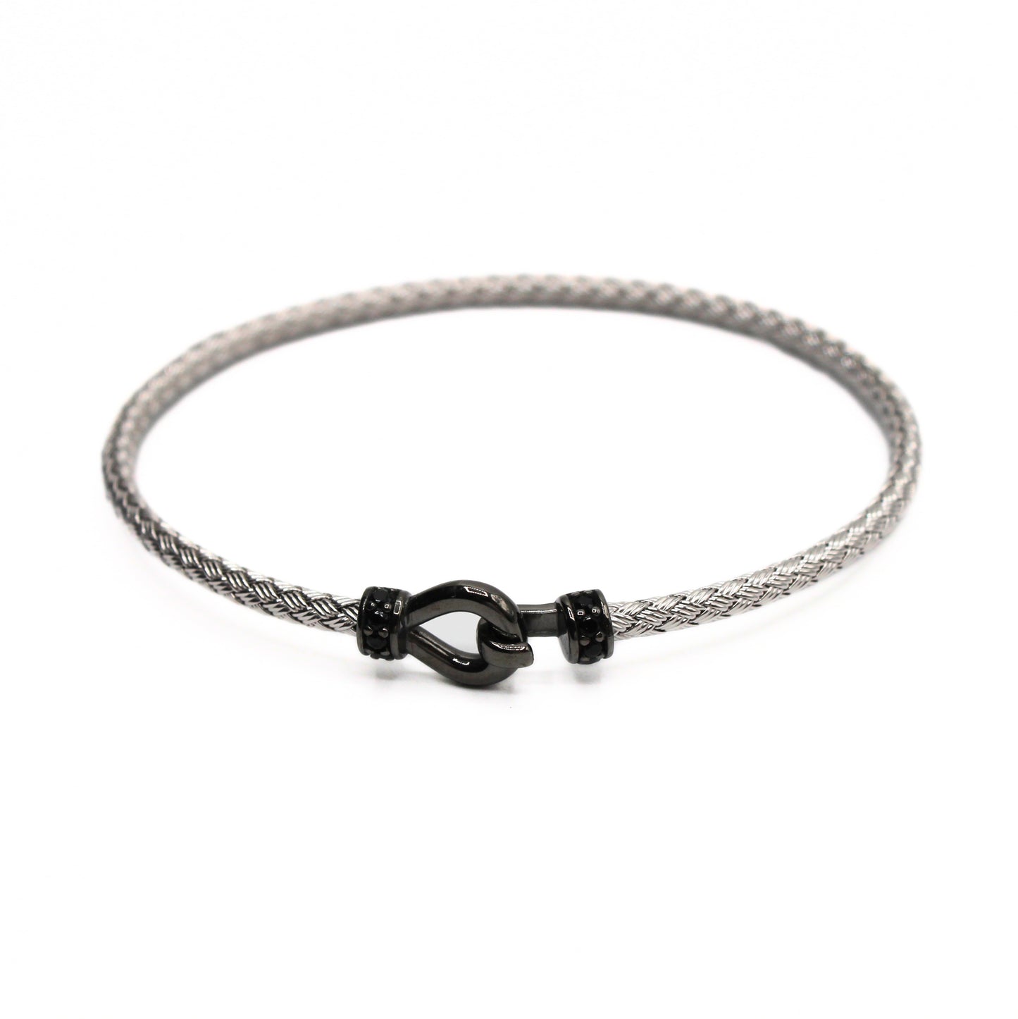Bracelet Argent tressé, motif Barrette - Valenzi