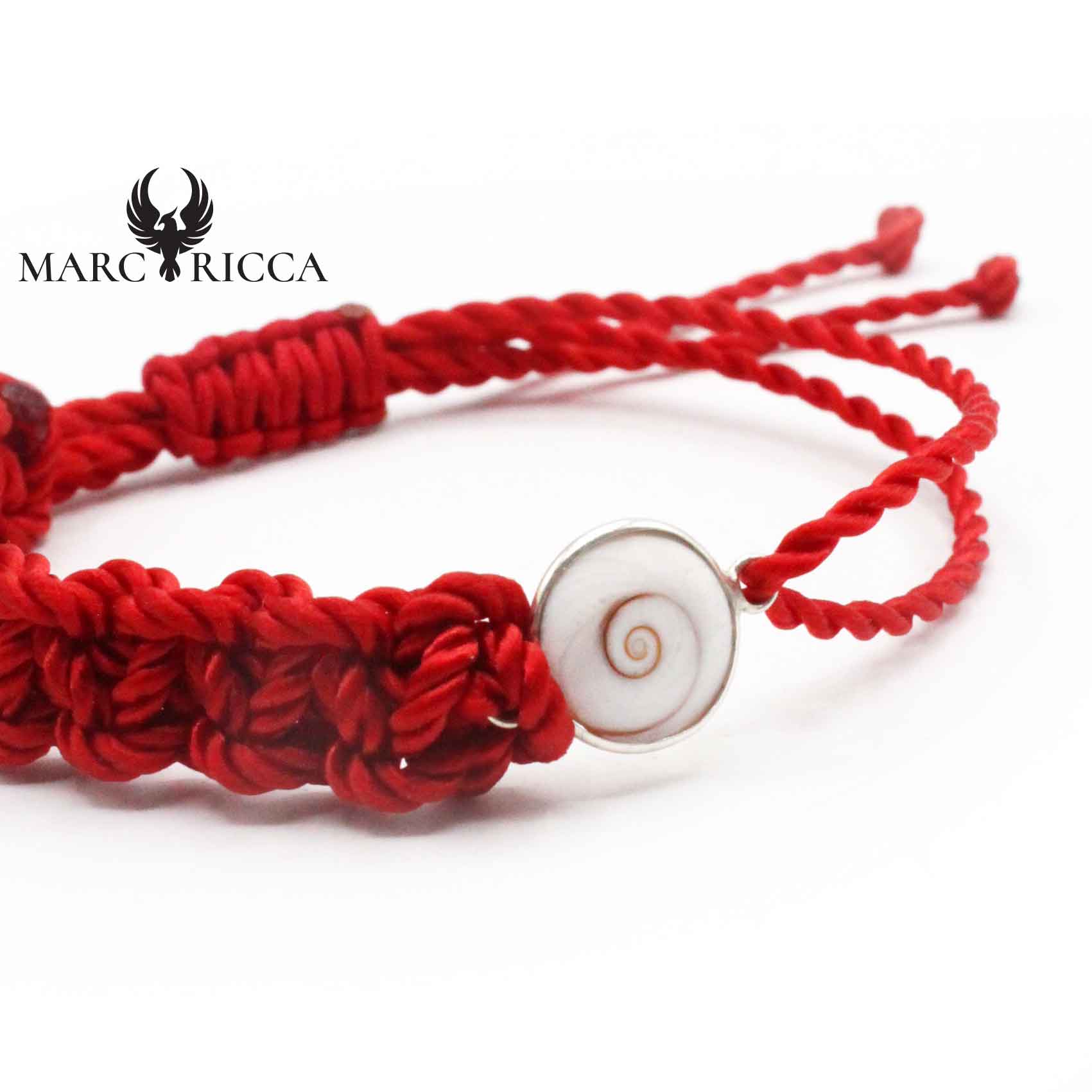 Bracelet Argent Cordon Rouge & Œil St Lucie
