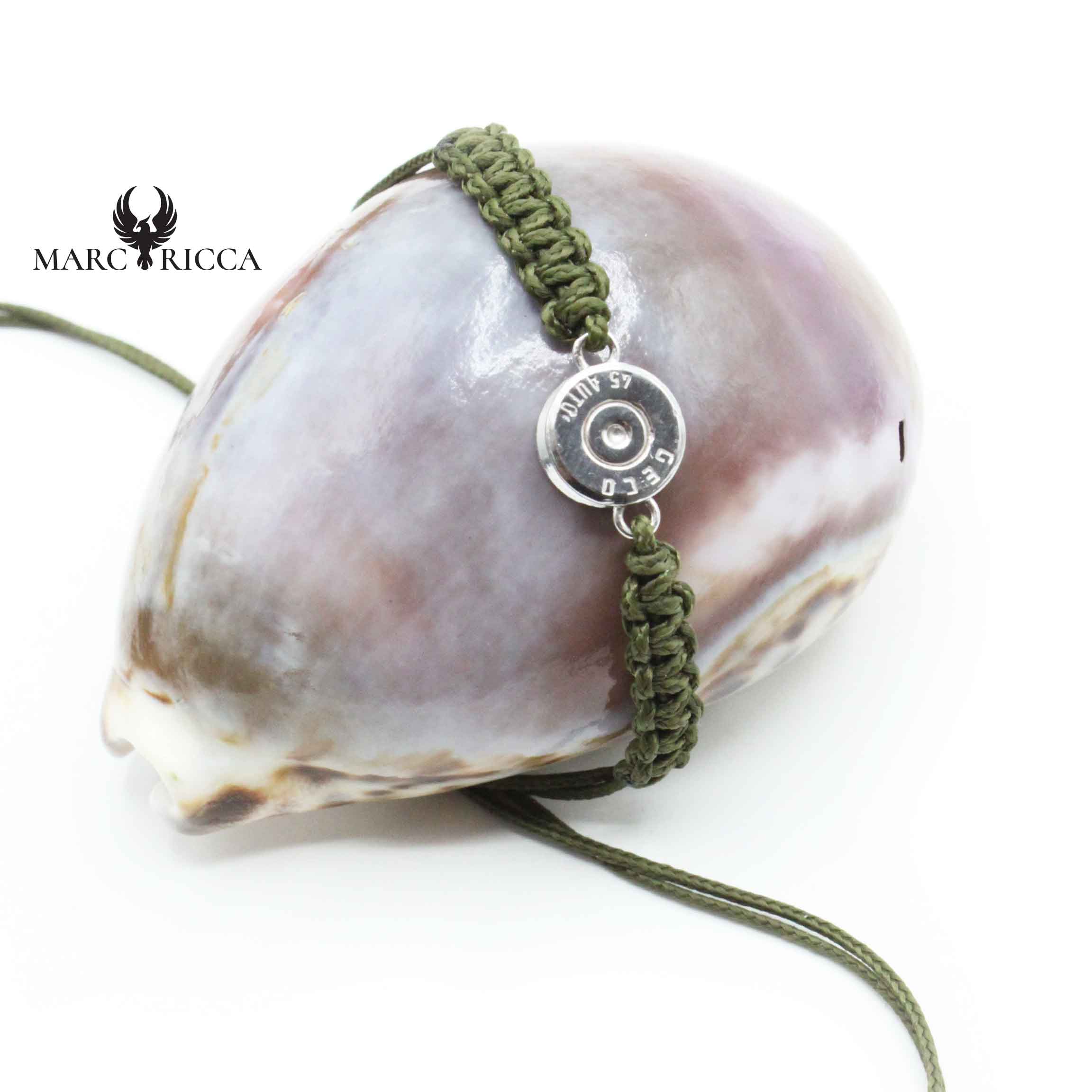 Bracelet Argent Cordon Macramé Douille