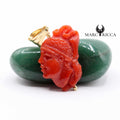 Pendentif Or Tête de Maure Corail