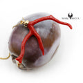 Pendentif Or Branche de Corail Rouge