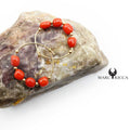 Boucles Or Créoles en Corail