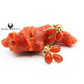 Boucles Or Feuilles en Corail