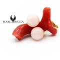 Boucles Or Rondes en Corail Roses