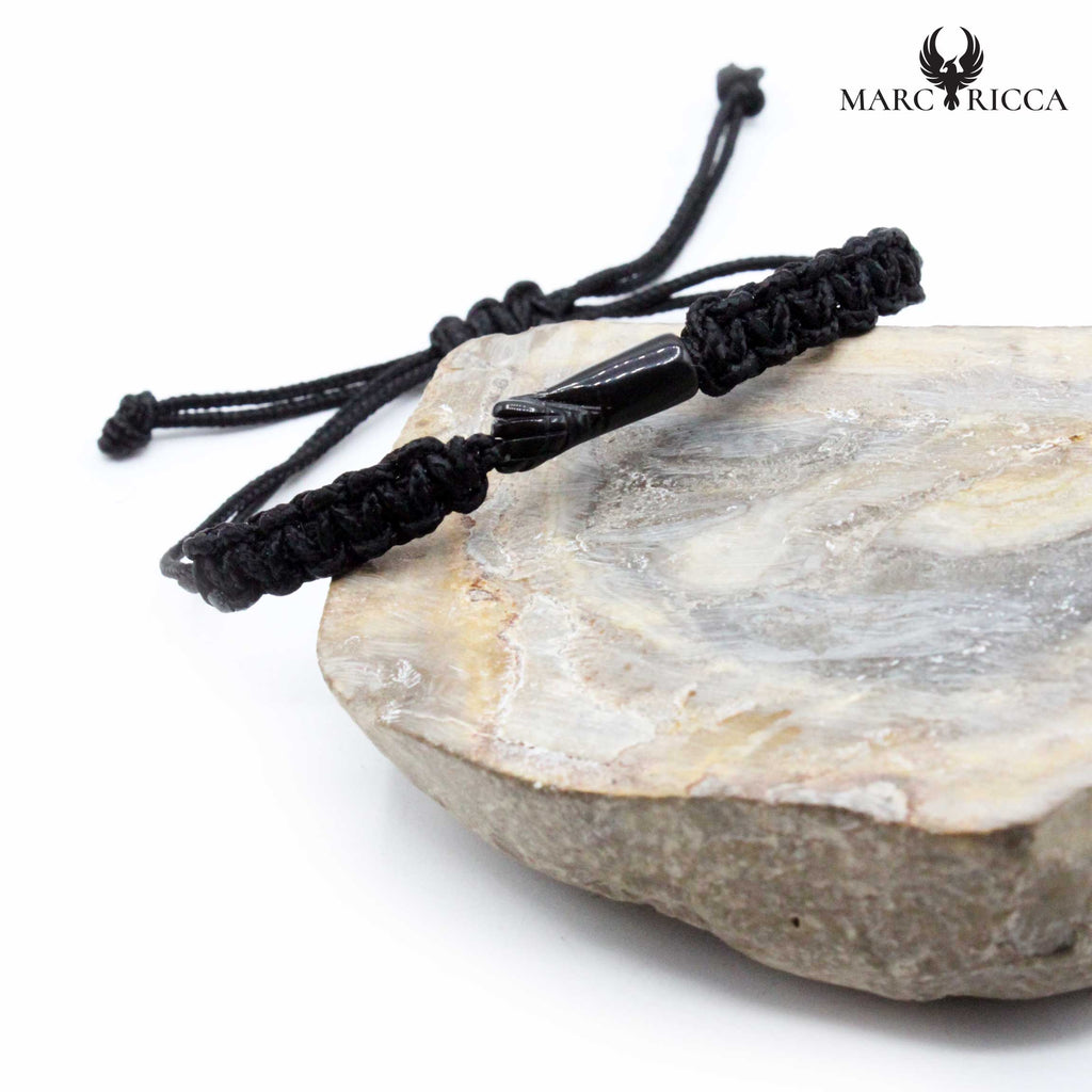 Bracelet Cordon Macramé & Main en Corail