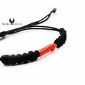 Bracelet Cordon Macramé & Main en Corail