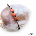Bracelet Argent Cordon Corail & Cristal Noir