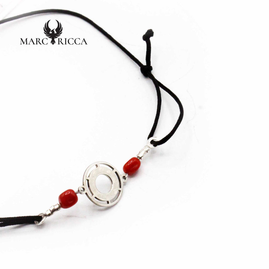 Bracelet Argent Cordon Corail