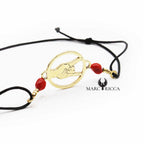 Bracelet Argent Corail & Main Corne