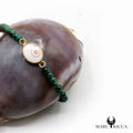 Bracelet Argent œil de St-Lucie & Malachite Vermeil