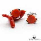 Boucles Argent Corail Cercle
