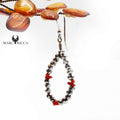 Boucles Argent Corail & Cristal Gris Goutte