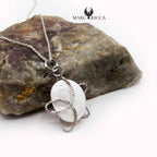 Pendentif Argent Œil de Sainte-Lucie Fleur