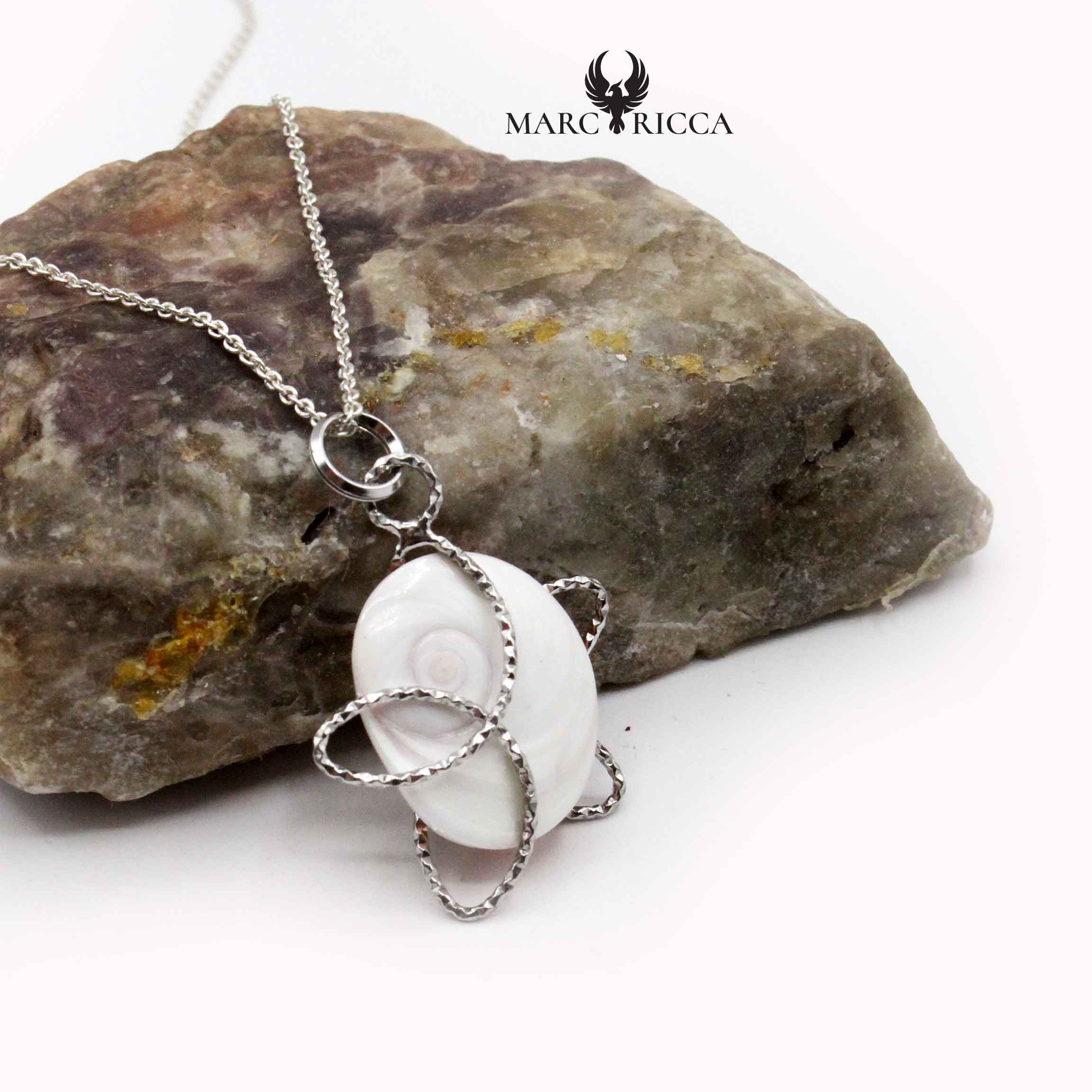 Pendentif Argent Œil de Sainte-Lucie Fleur