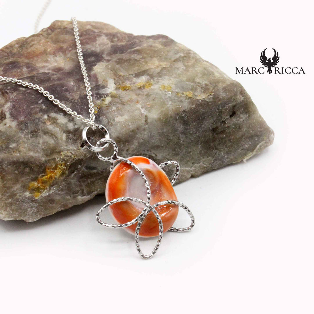 Pendentif Argent Œil de Sainte-Lucie Fleur