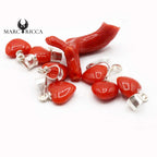 Pendentif Argent Cœur Corail Tigé