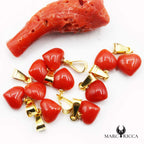 Pendentif Argent Cœur Corail Tigé