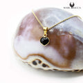 Pendentif Argent Cœur Contouré Lapis/Malachite/Onyx Vermeil