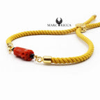 Bracelet Argent Corail Rouge & Onyx Vermeil