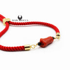 Bracelet Argent Corail Rouge & Onyx Vermeil