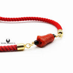 Bracelet Argent Corail Rouge & Onyx Vermeil