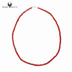 Collier Argent Tube Corail Cristal