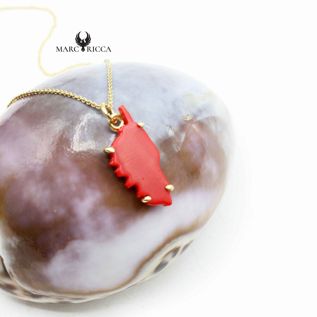 Pendentif Argent Corse & Pâte de Corail