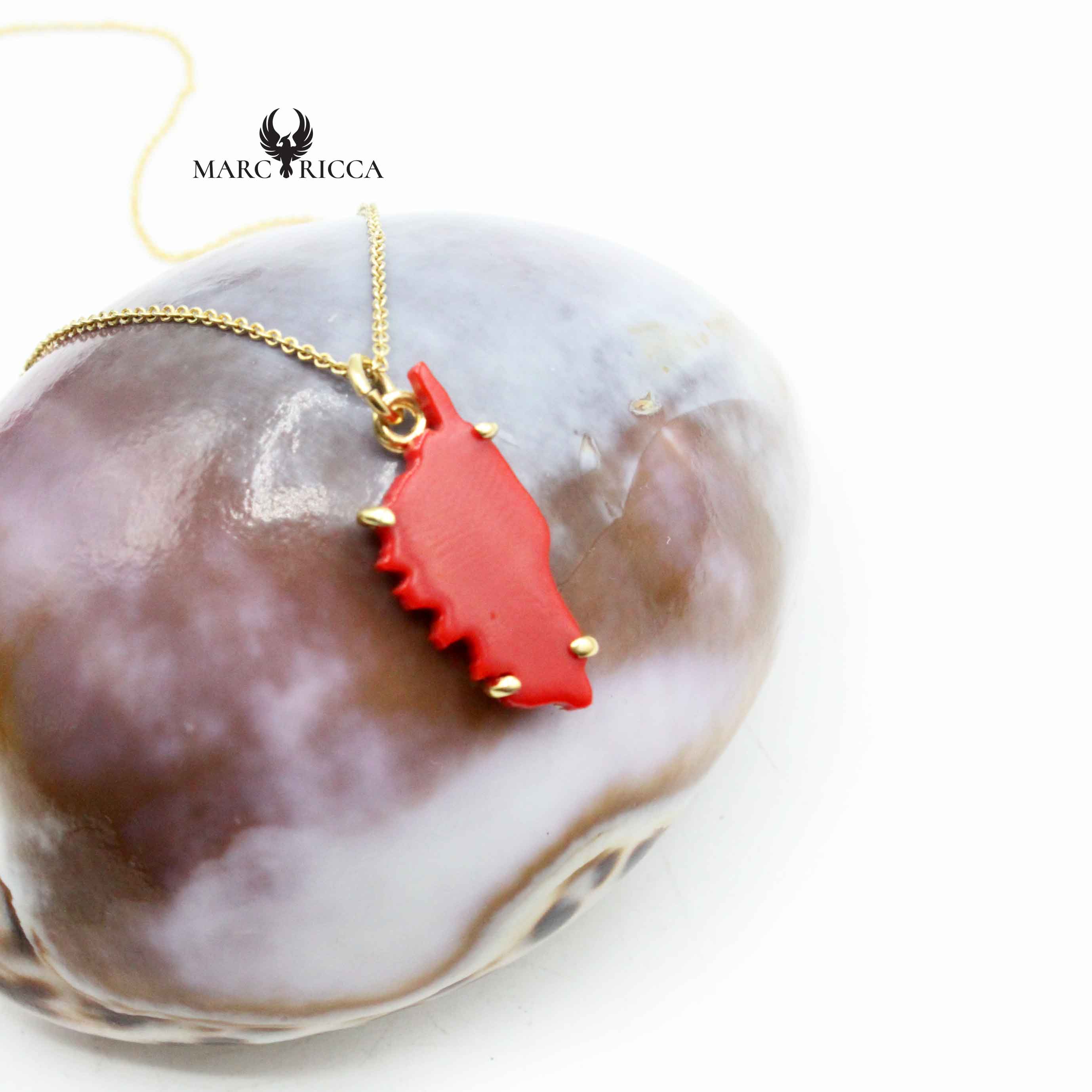 Pendentif Argent Corse & Pâte de Corail
