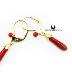 Boucles Argent Dormeuses Corail Perle & Goutte