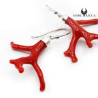 Boucles Argent Branche de Corail