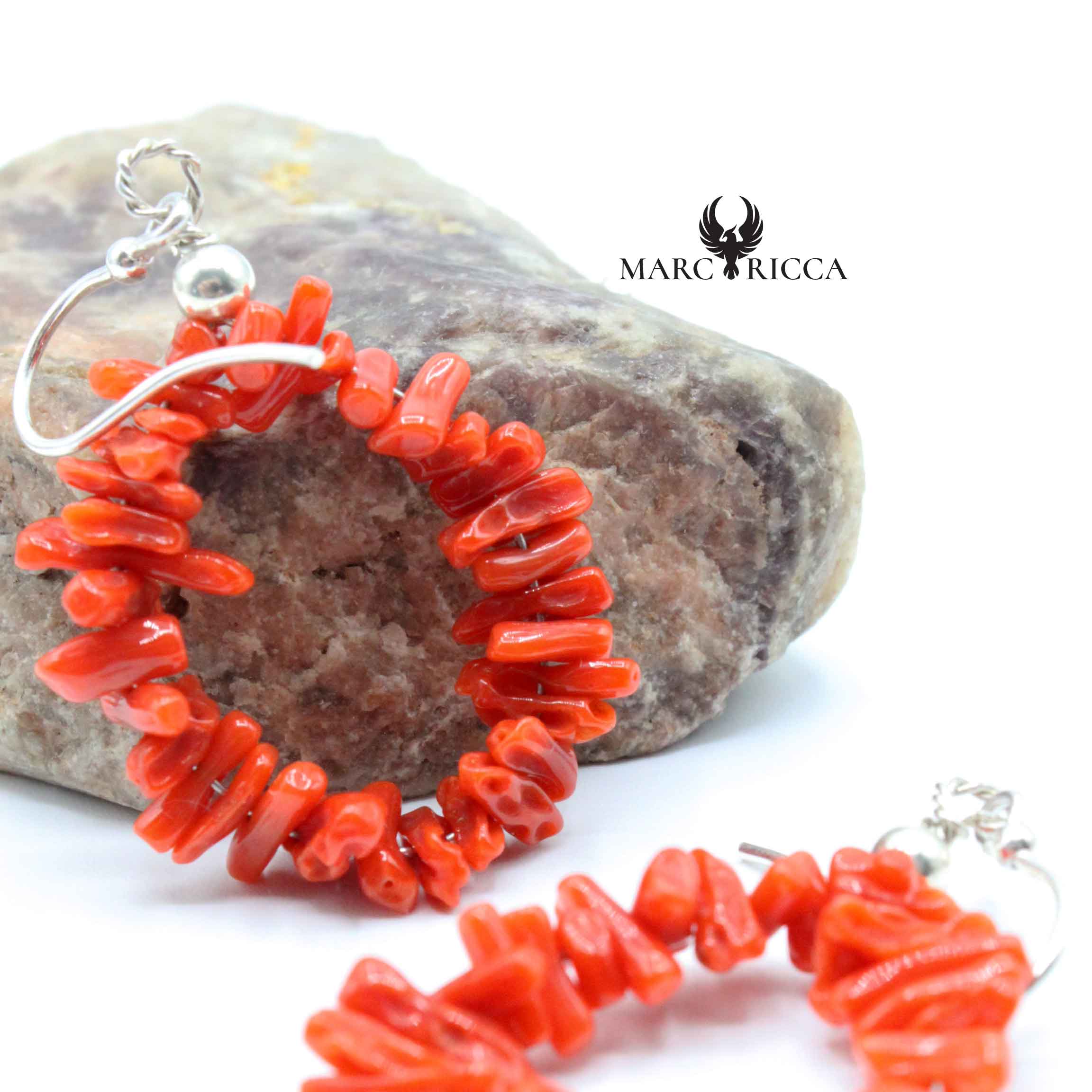 Boucles Argent Corail Anneau Cuppolino
