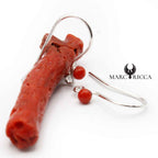 Boucles Argent Crochet Perle Corail 3mm