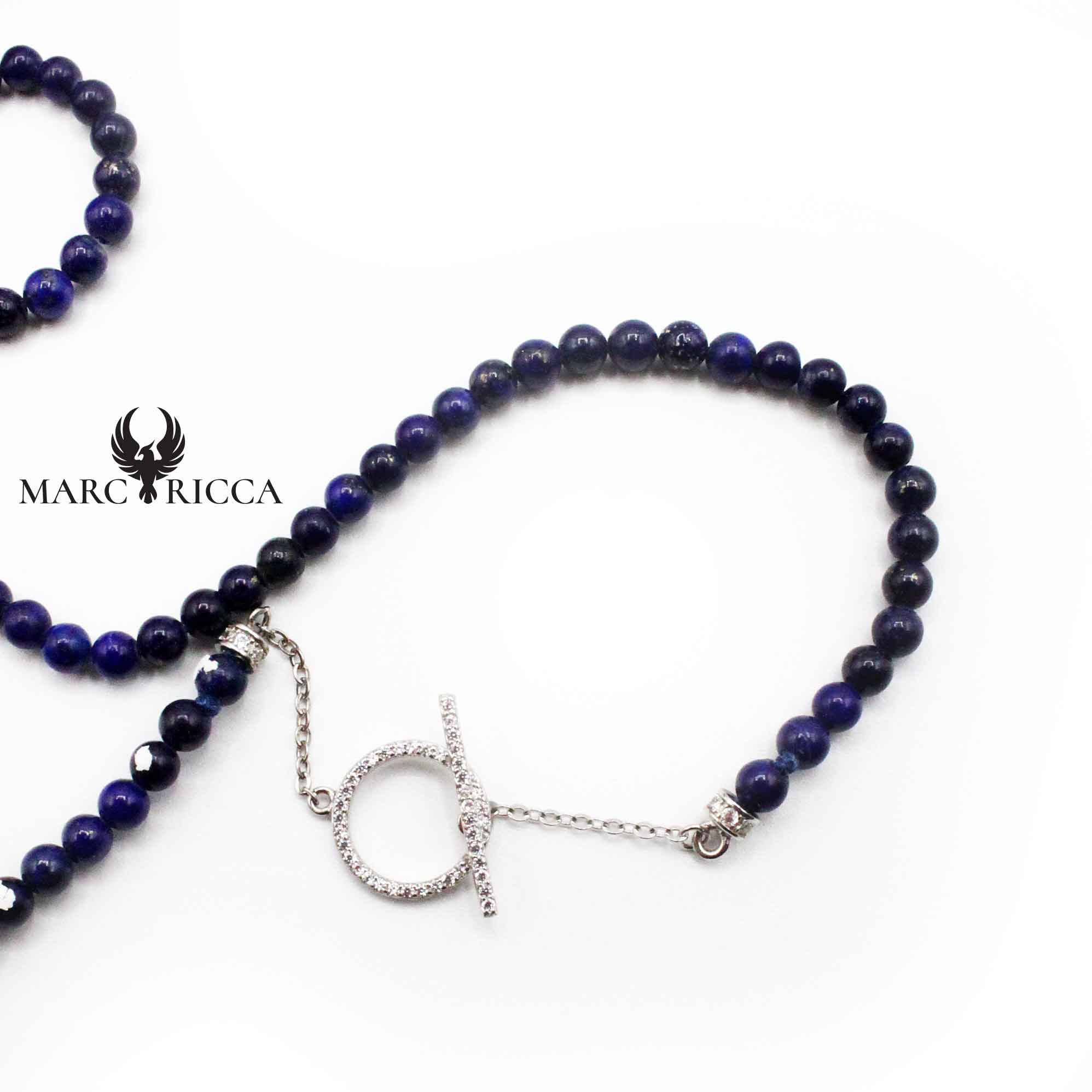 Collier Argent Perles 5 mm Lapis Lazuli