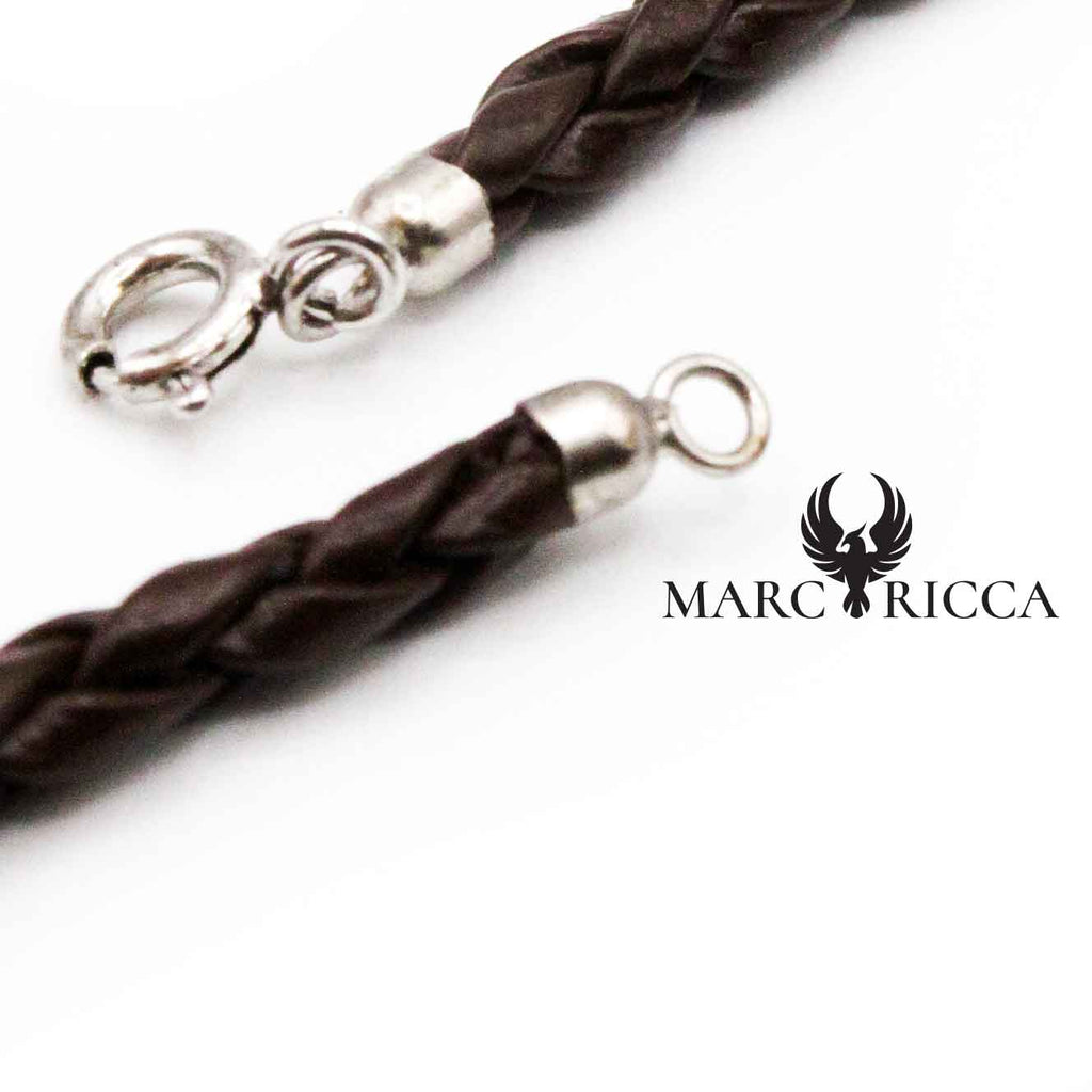 Cordon Argent cuir 3mm