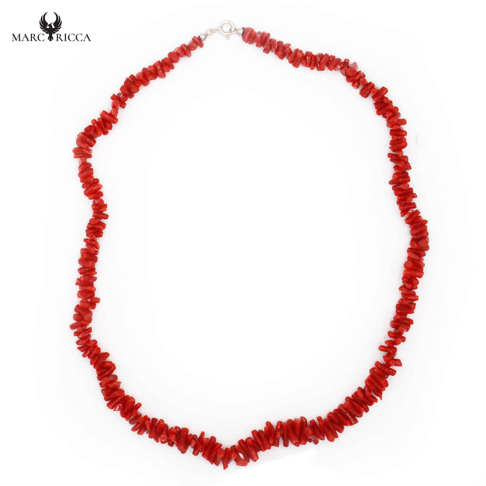 Collier Argent Cupolino Corail Rouge