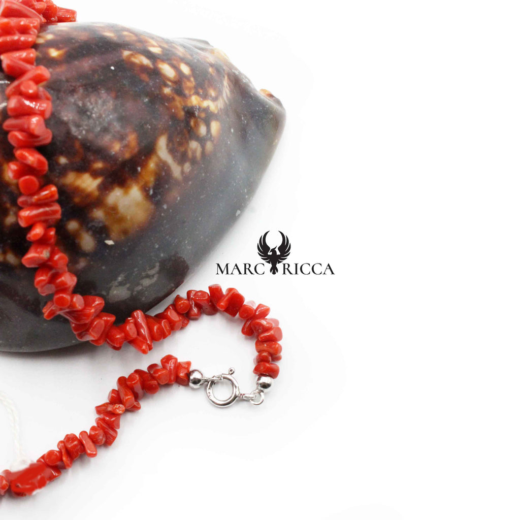 Collier Argent Cupolino Corail Rouge