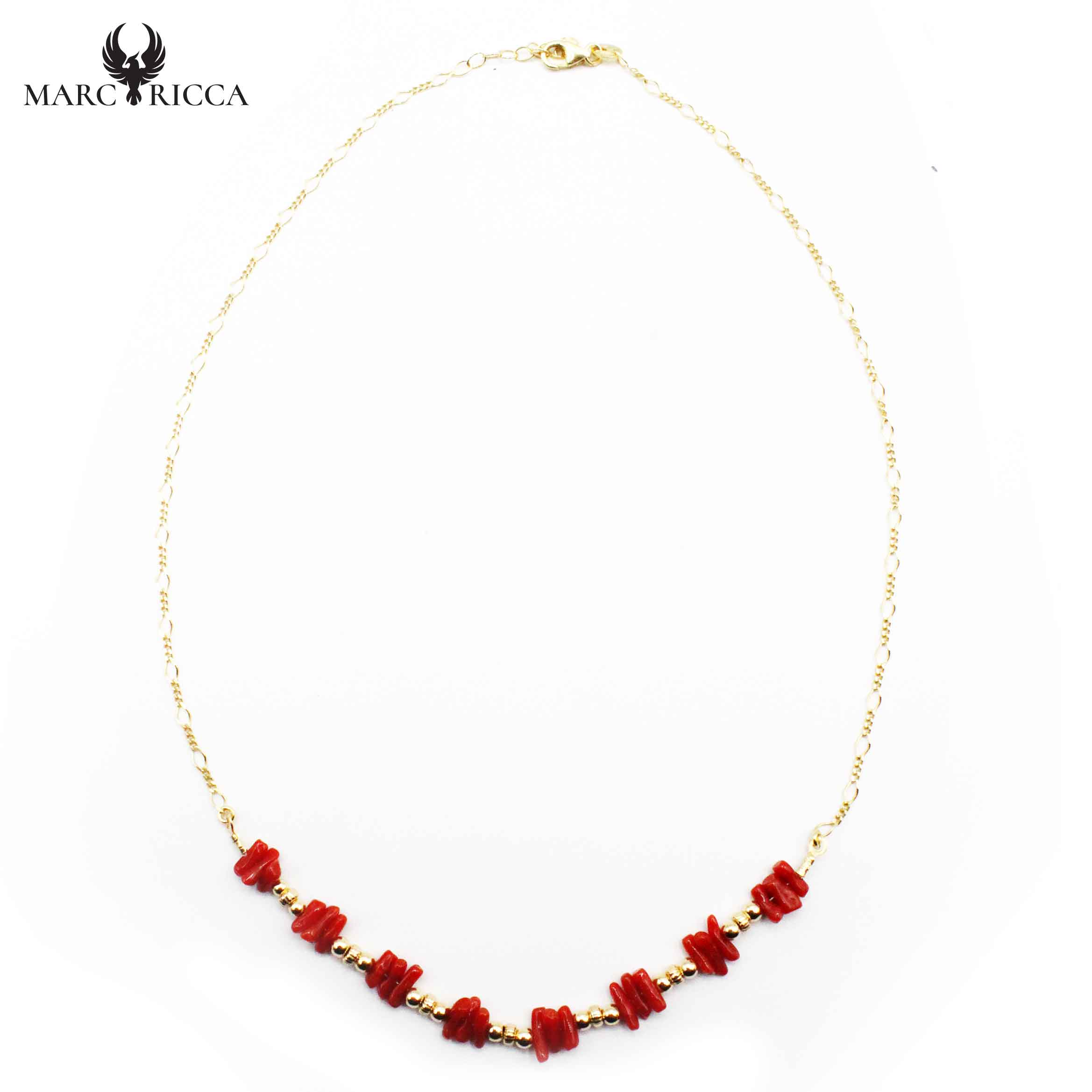 Collier Vermeil Corail Rouge & Perles