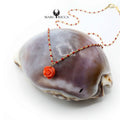 Collier Argent Rose en Corail Rouge Vermeil