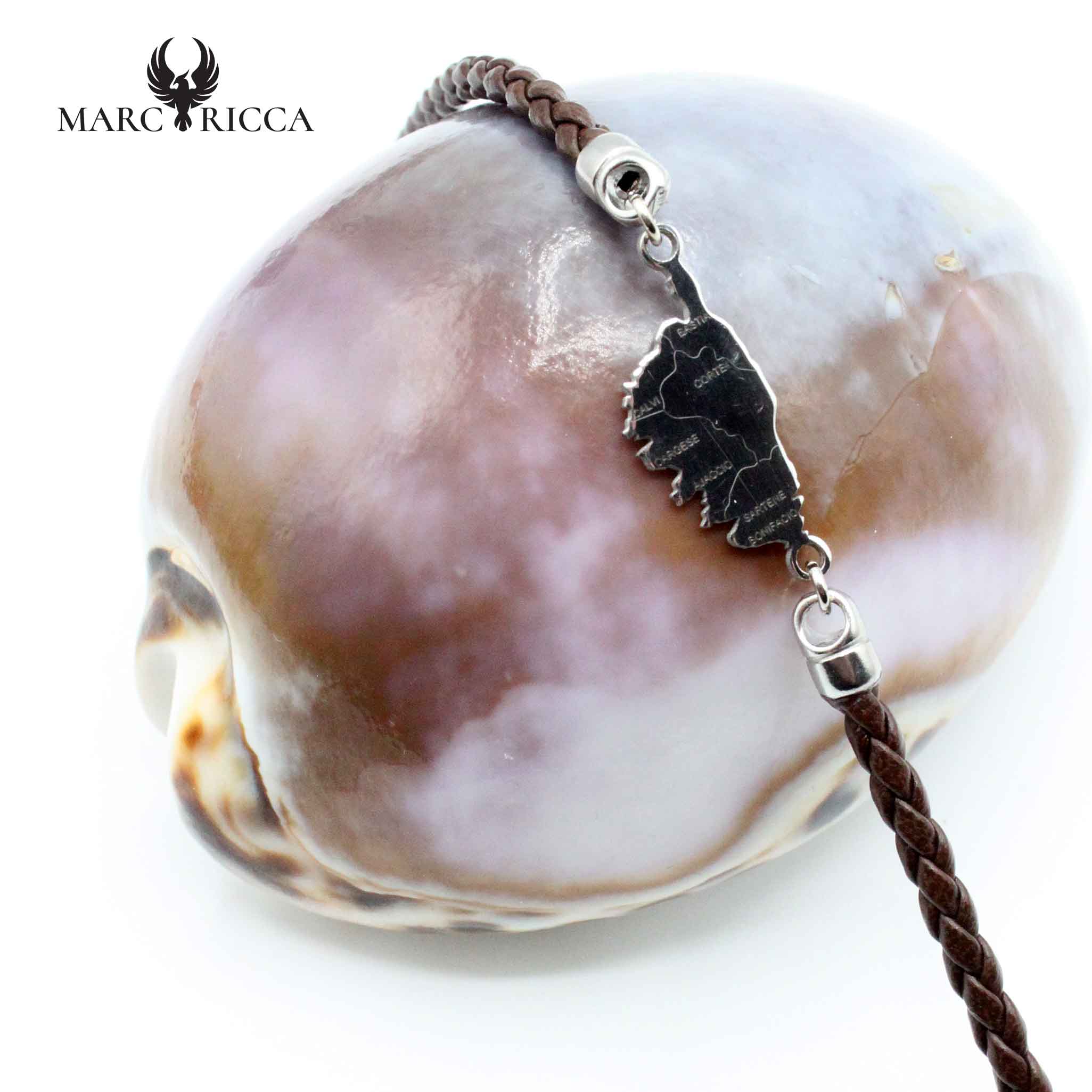 Bracelet Argent Corse Cuir et Argent